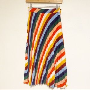 Forever 21 Pleaded Multicolored stripped skirt